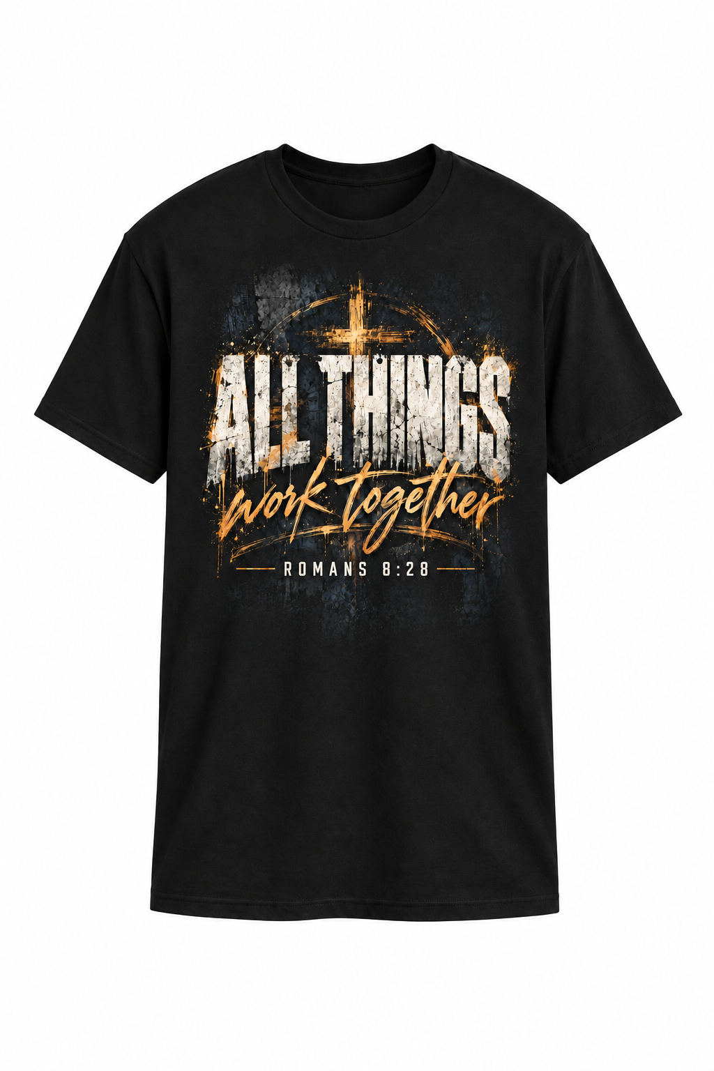 Black All Things Work Together Romans 8:28 tee